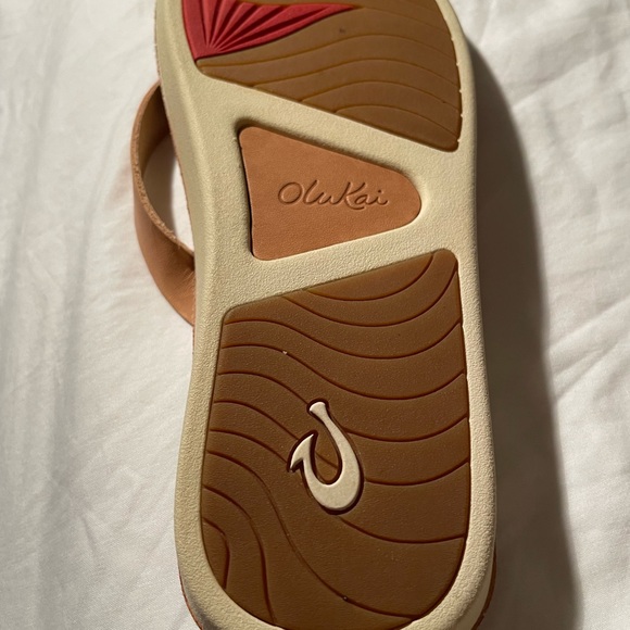 Olukai Honu Womens Beige Thong Flip Flops Sandals Size 7 - Picture 6 of 7